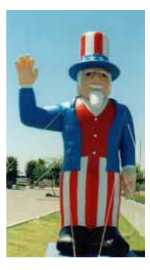 Uncle Sam advertising inflatables for sales and events.Nevada